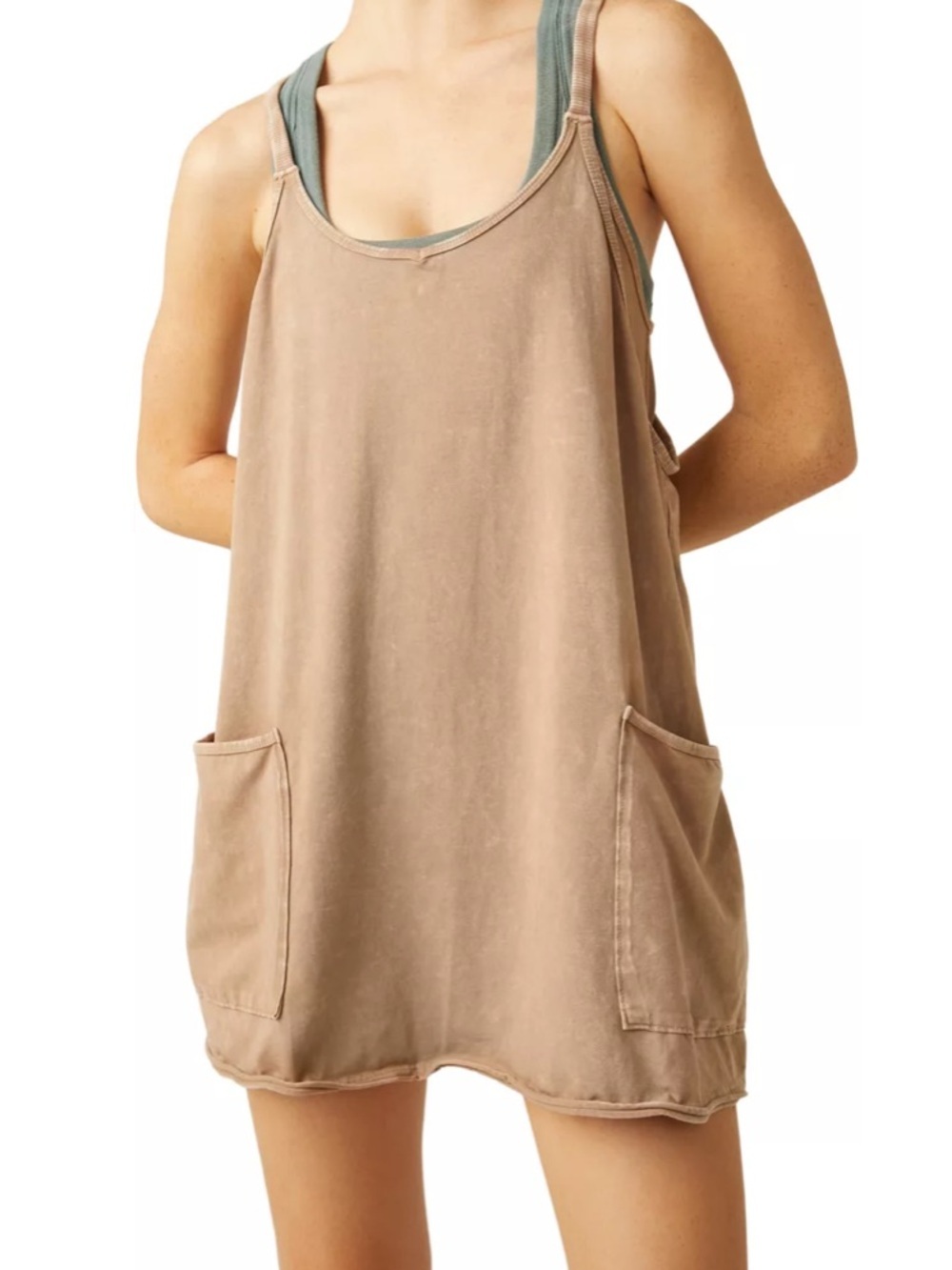Free People Taupe Relaxed Swim Coverup